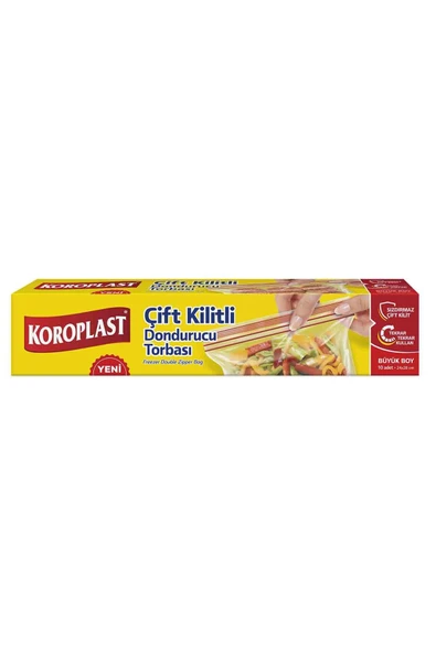 Koroplast Çift Kilitli Dondurucu Torbası Büyük 10'lu 2 ADET ürün görseli 1
