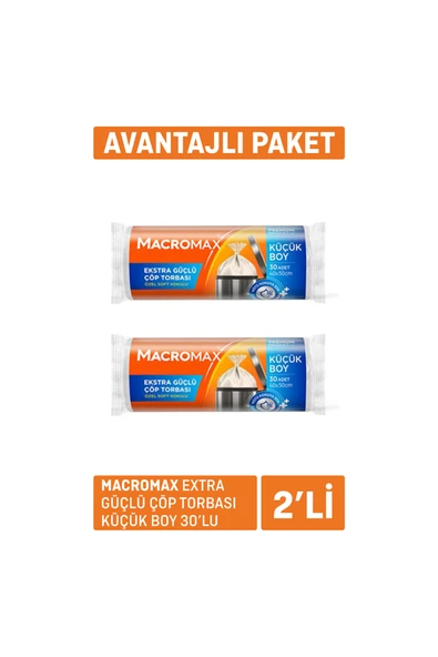 KUT FLY Macromax Extra Güçlü Çöp Torbası Küçük Boy 2 x 30'lu ürün görseli 1