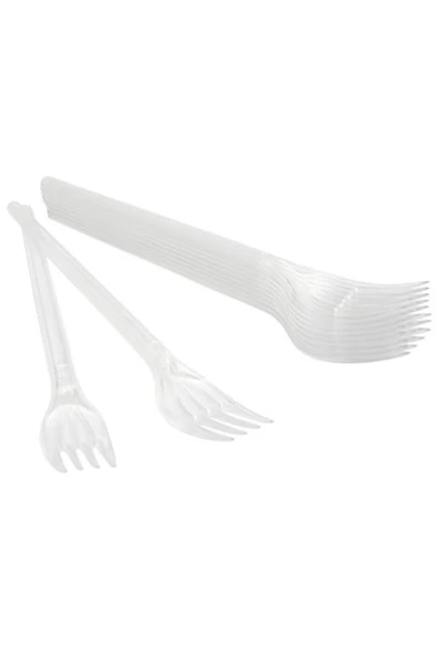 MATMEL Roll-Up Plastik Şeffaf Çatal 10'lu 3 ADET ürün görseli 1