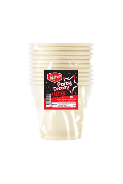 MATMEL Roll-Up Party Dreams Meşrubat Bardağı Krem 10'lu ürün görseli 1