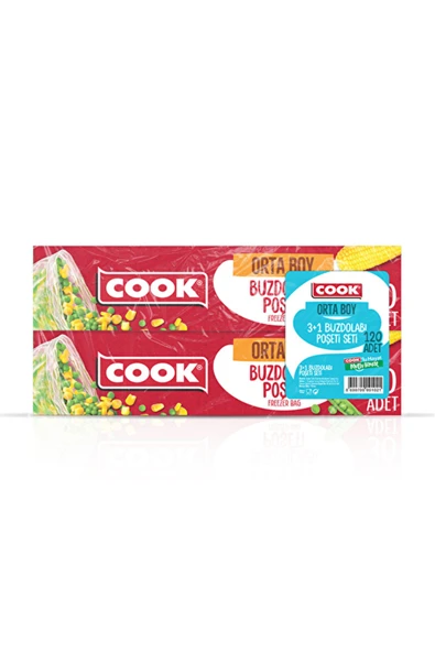 Cookc 2 ADET Cook Buzdolabı Poşeti (3+1) 120 Li ürün görseli 1