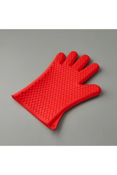 MATMEL 5 Parmak Fırın Eldiveni - Kırmızı - Resim 2