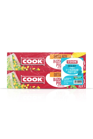 Cookc 2 ADET Cook Buzdolabı Poşeti (3+1) 120 Li - Resim 2