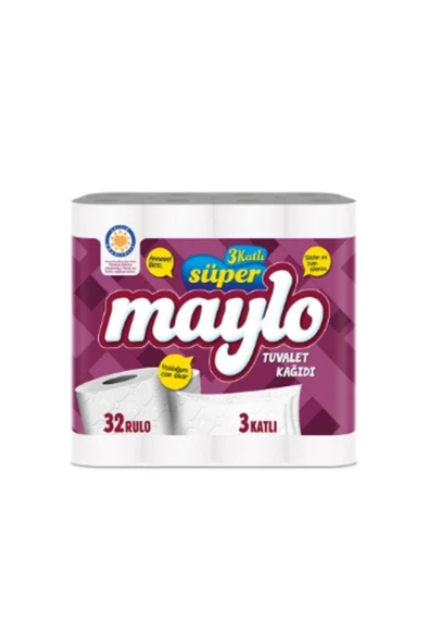 Maylo Tuvalet Kağıdı 3 Katlı 32 'Li 3 Katlı 3 Adet ürün görseli 1