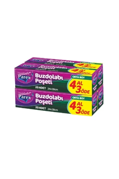 Parex Buzdolabı Poşeti 3+1 20-Lı Orta 2 Adet ürün görseli 1