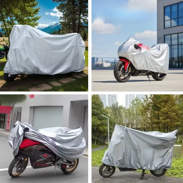 Su Geçirmez Yağmur,Kar,Dolu Koruyucu Motorsiklet Brandası - Örtüsü (4741) - Resim 2