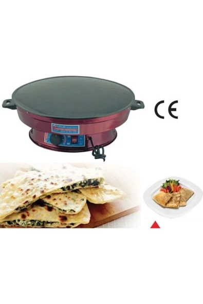 Uğur Büyük Boy Elektrikli Termostatlı Katmer Sacı Yufka Gözleme Sacı (55 Cm.) Bordo - Resim 2