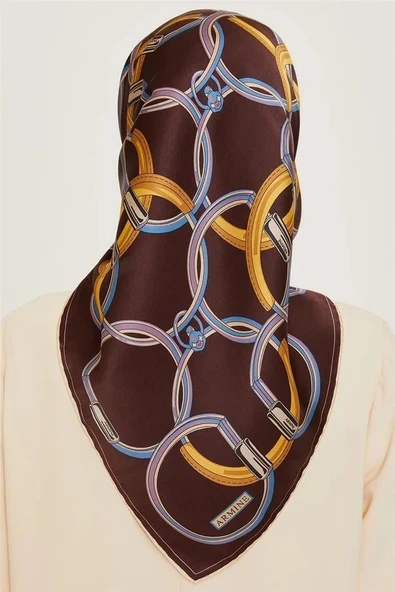 Armine Sura Saf İpek Eşarp 9203D38 - Resim 3