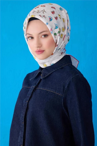 Belli Saf İpek Eşarp 4121D-02 Tivil ürün görseli 1