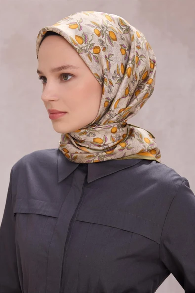 Belli Saf İpek Eşarp 4212(T) 01 Haki ürün görseli 1