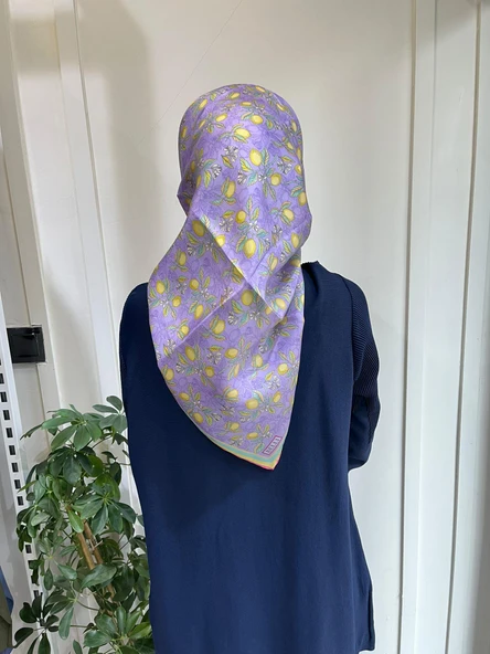 Belli Saf İpek Eşarp 4212D (T)-55 LİLA ürün görseli 1