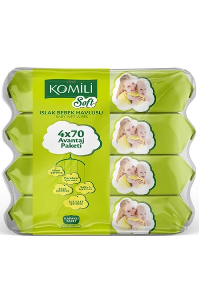 Komili Soft Bebek Islak Mendil 4x70 Adet (2 ADET) ürün görseli 1