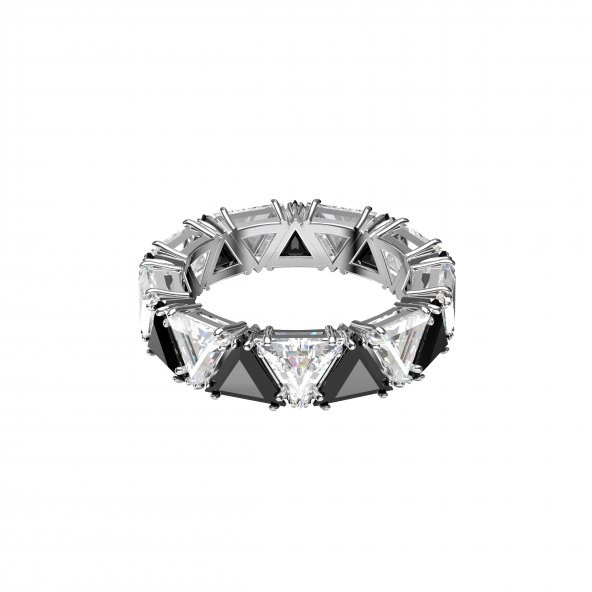 5620672 Swarovski Yüzük Mıllenıa:Ortyx Band Ring Rhodium shiny Black White 58