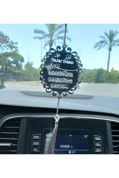 Mony Tasarım Tasarım Pleksi Araba Süsü Nazar Duası Dikiz Aynası Süsü ürün görseli 1