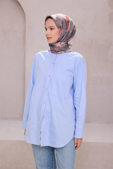 Belli Saf İpek Eşarp 4210(T) 83 Gri - Resim 2