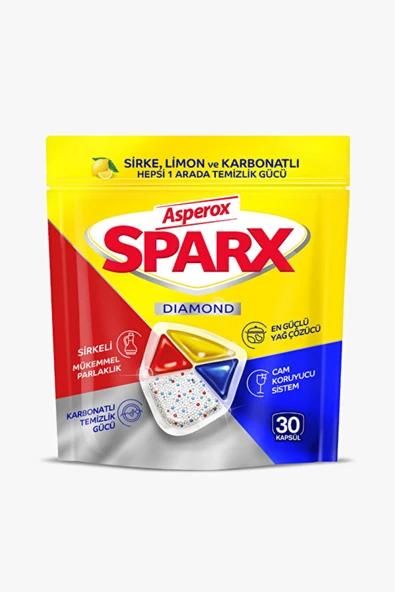 ASPEROX 4 ADET Sparx Bulaşık Makinesi Tableti Hepsi Bir Arada 30'lu ürün görseli 1