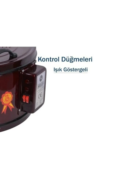 merpa Termostatlı Davul Fırın Bordo - Resim 3