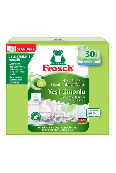 Frosch Yeşil Limon Bulaşık Makinesi Tablet 30'lu 3 ADET ürün görseli 1