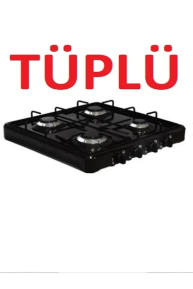 KÜÇÜKHOME 4 Gözlü Ocak Lpg Uyumlu Ocak Tüplü Ocak Tezgah Üstü Gazlı Ocak - Resim 3