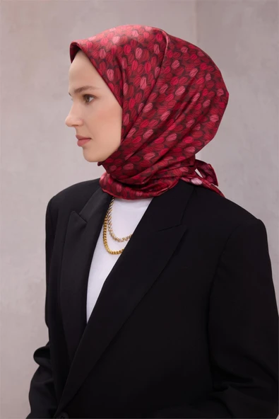 Belli Saf İpek Eşarp 42204(T) 55 Bordo ürün görseli 1