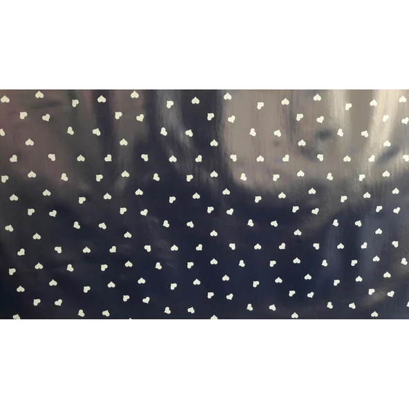 Florista Beyaz Kalp Lacivert Masa Örtüsü 1 Metre ürün görseli 1