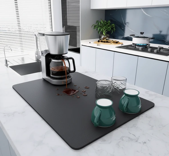 Çay Makinesi Altlığı Su Emici Kaymaz Taban Tezgah Koruyucu Kurulama Matı - Resim 3