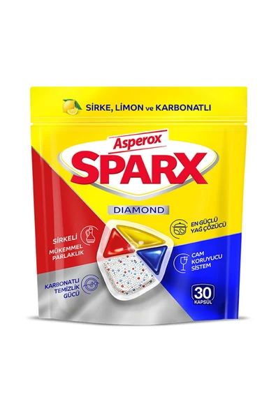 ASPEROX Sparx Diamond Bulaşık Makinesi Kapsül 30'lu 351 G 4 ADET ürün görseli 1