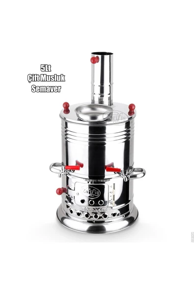 Zarifiş Zarif iş 5lt Çift Musluklu Semaver Demlik hediyeli ürün görseli 1