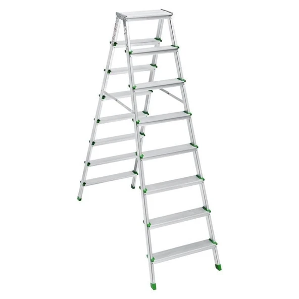 SM Saraylı 8+8 Çift Taraflı Alüminyum Merdiven ürün görseli 1