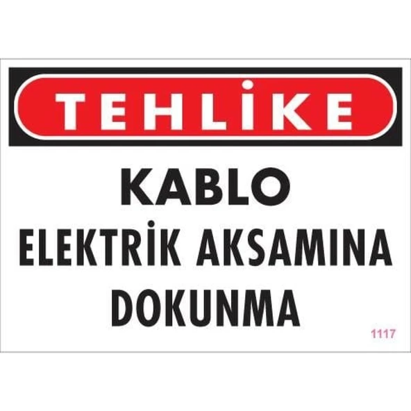 Elektrik Kablosu Uyarı Levhası 25x35 KOD:1117 - Resim 3