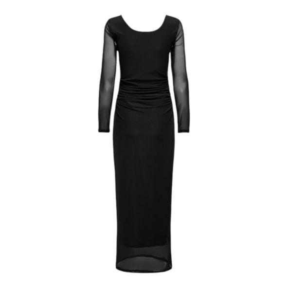 Kadın Siyah Uzun Elbise 15331585 - Resim 7