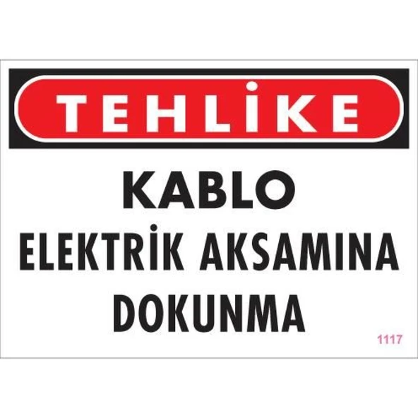 Elektrik Kablosu Uyarı Levhası 25x35 KOD:1117 ürün görseli 1