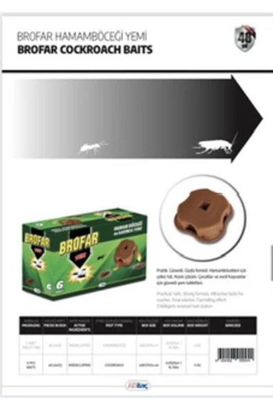 Brofar Hamam Böceği Ve Karınca Yemi 6'lı Böcek Yemi - Resim 2