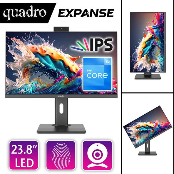 Quadro Expanse Aı B224 25165 İ5-12450H 16Gb 512Gb Nvme Ssd 23.8" Ips Dos All İn One Pc P.İzi (Pivot) ürün görseli 1