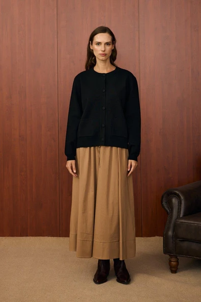 Merwish 1557 Bomber Mini Hırka Siyah ürün görseli 1