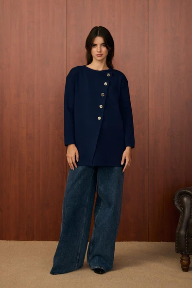 Merwish 1554 Verev Hırka Lacivert - Resim 3