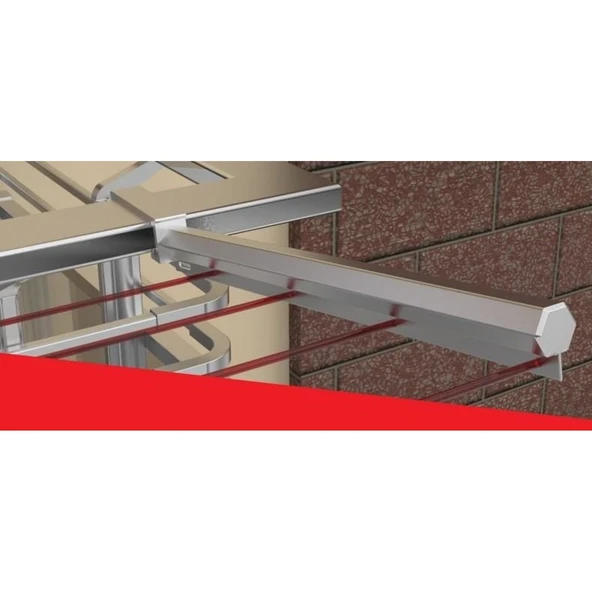 Koral Profil Alüminyum Balkon Çamaşır Kurutmalığı 60x25 - Resim 3