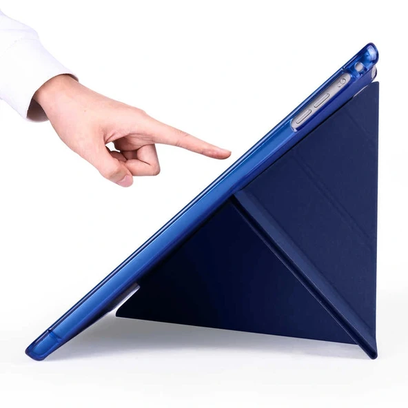 Apple iPad 9.7 2017 (5.Nesil) Kılıf Zore Tri Folding Kalem Bölmeli Standlı Kılıf - Resim 2