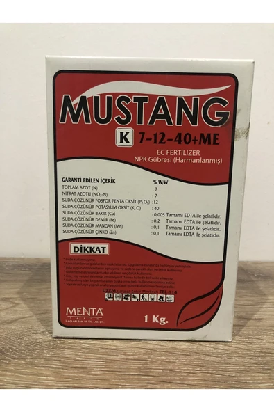 Mustang 7-12-40 +Me 1 kg Yaprak gübresi - Resim 2