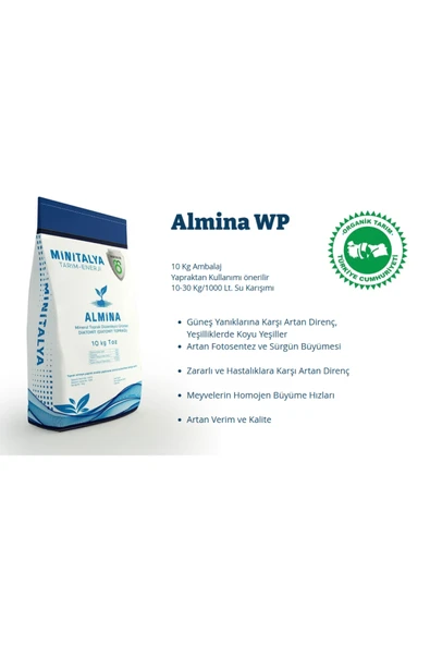 ALMINA JEOTERMAL BİYOMİNERAL TOPRAK DÜZENLEYİCİ Organik Silikon ve Aljinik Asit 10 KG ürün görseli 1