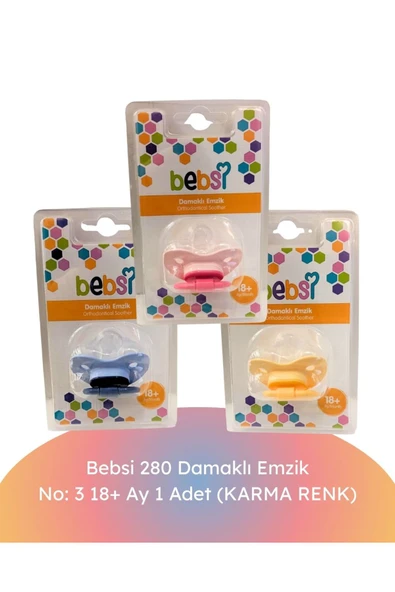 280 Damaklı Emzik No: 3 18+ Ay 1 Adet (KARMA RENK) ürün görseli 1