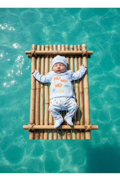 ruhaay Yeni doğan Bebek baskılı mevsimlik bereli zıbın alt üst takım - Resim 2