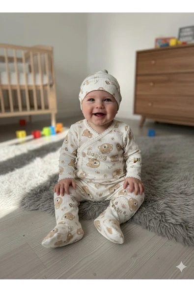 ruhaay Bebek Baskılı Bereli Alt Üst Takım ürün görseli 1