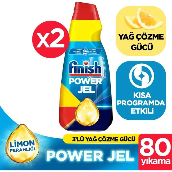 Finish Bulaşık Makinesi Deterjanı Jel Limon 1000 ml x 2 ürün görseli 1