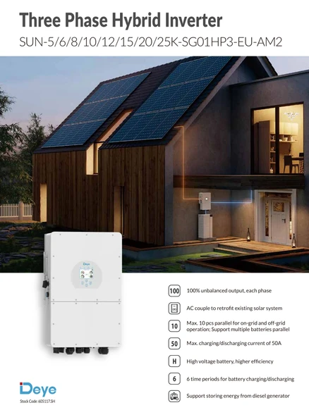 Deye 25 kW Trifaze HV Hibrit İnverter - Resim 2