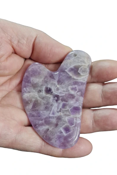 Ametist Gua Sha Yüz Yogası, Masaj Taşı 613-2 - Resim 5