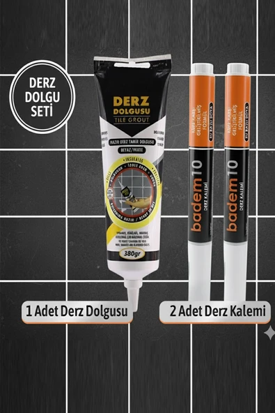 Derz Kalemi Hızlı Kuruyan Yedek Uç Su Bazlı Kokusuz Derz Dolgu Fayans Yenileme Tadilat Boyası Beyaz - Resim 8