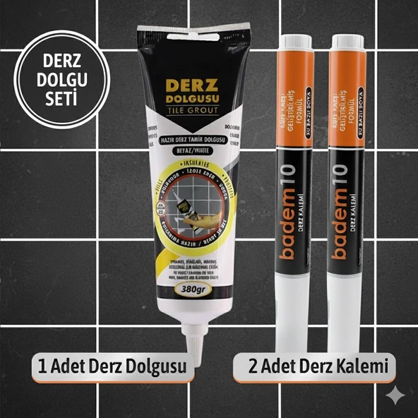 Derz Kalemi Hızlı Kuruyan Yedek Uç Su Bazlı Kokusuz Derz Dolgu Fayans Yenileme Tadilat Boyası Beyaz ürün görseli 1