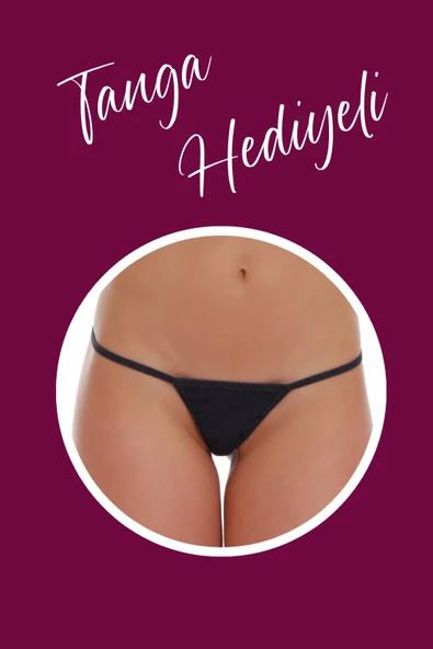 Sırt Dekolteli Transparan Leopar Gecelik TM1339 - Resim 7