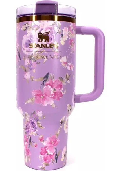 Stanley Quencher Pipetli Termos Bardak 1.18 Lt Loveshackfancy lila - Resim 2